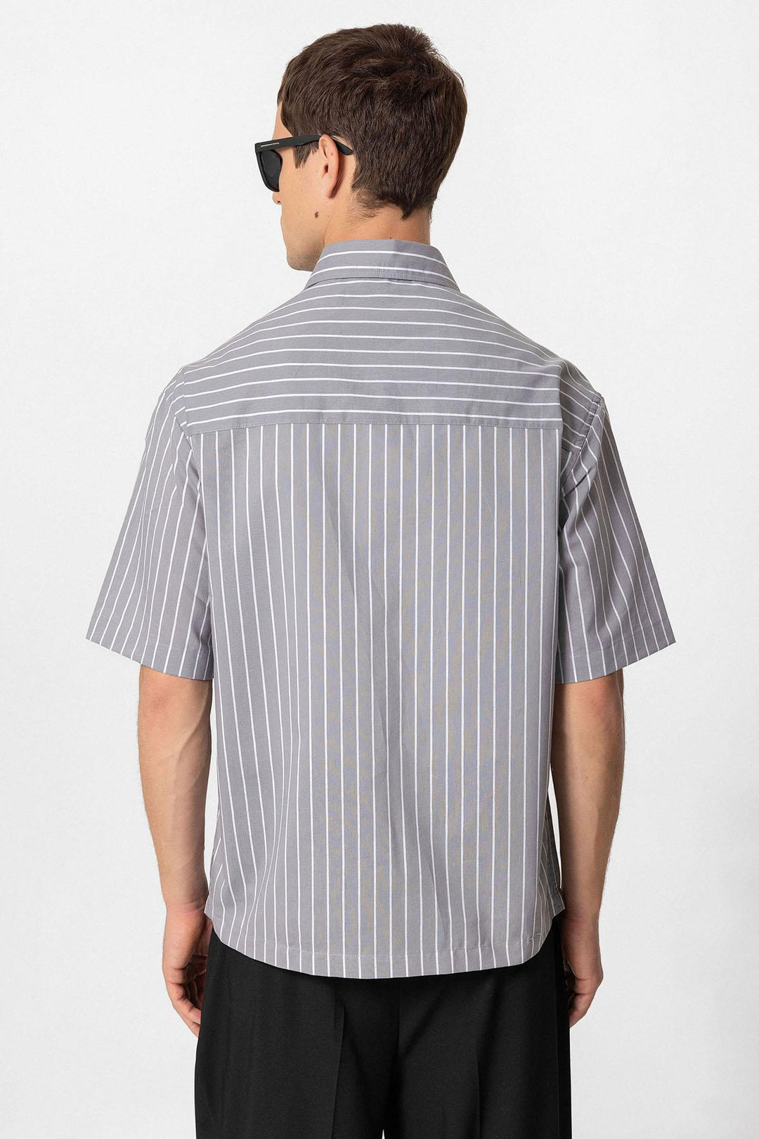 ANT Oversized Short Sleeve Striped Men's Shirt - Plymouth