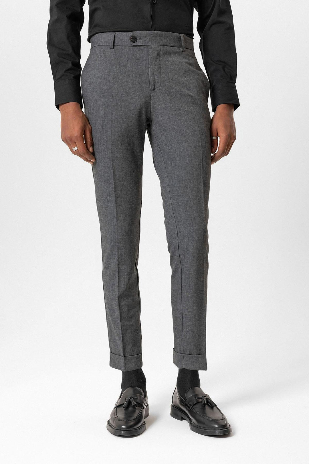 ANT Antioch Gri Regular Fit Duble Paça Erkek Pantolon - Savannah