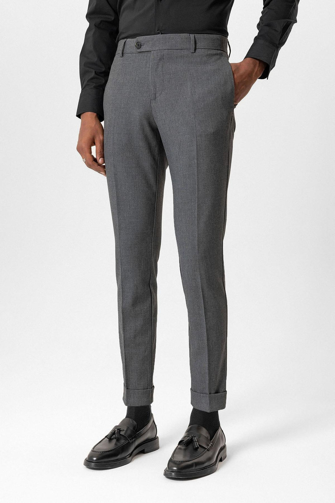 ANT Antioch Gri Regular Fit Duble Paça Erkek Pantolon - Savannah