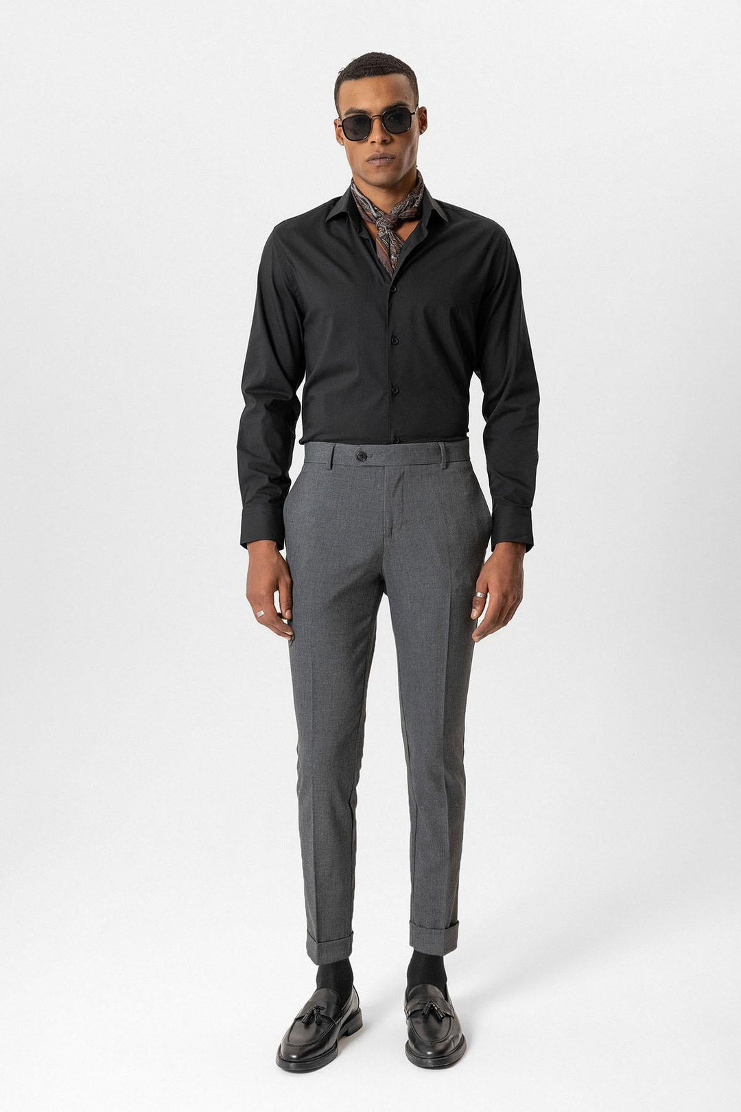 ANT Antioch Gri Regular Fit Duble Paça Erkek Pantolon - Savannah