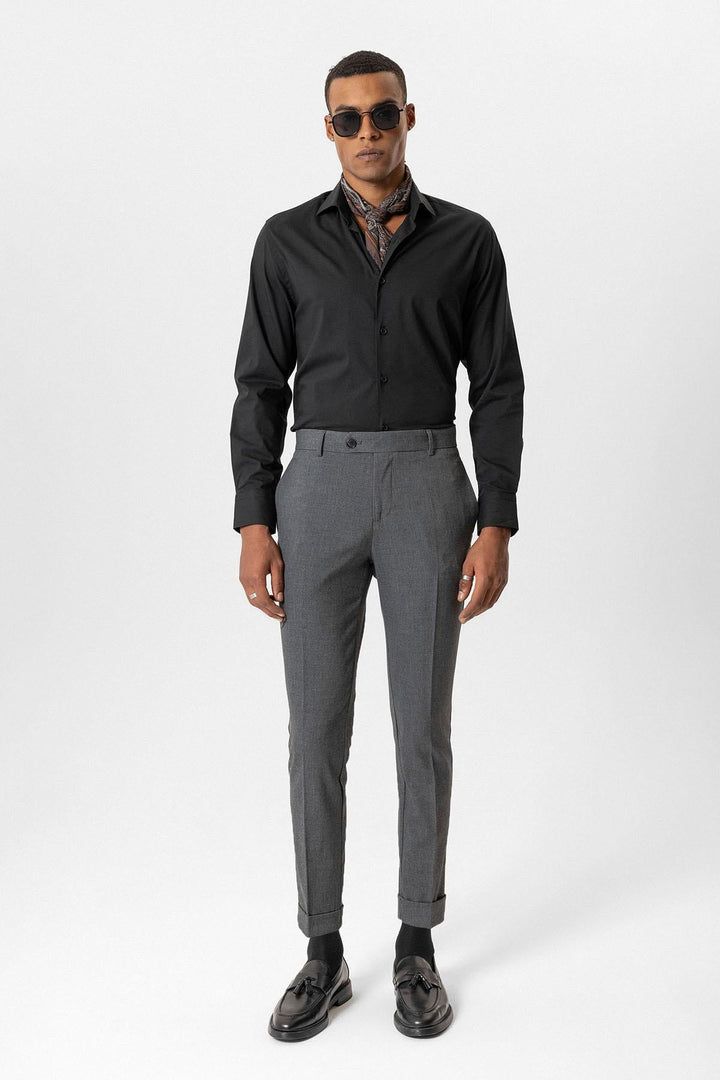 ANT Antioch Gri Regular Fit Duble Paça Erkek Pantolon - Savannah