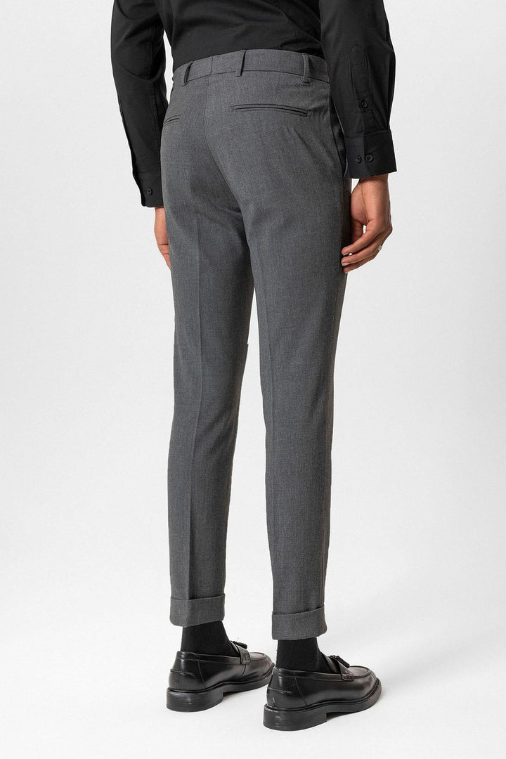 ANT Antioch Gri Regular Fit Duble Paça Erkek Pantolon - Savannah