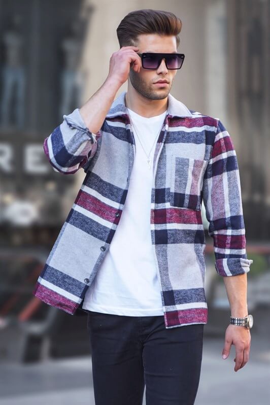 MDX Gray Regular Fit Lumberjack Shirt 5555 - Finchley