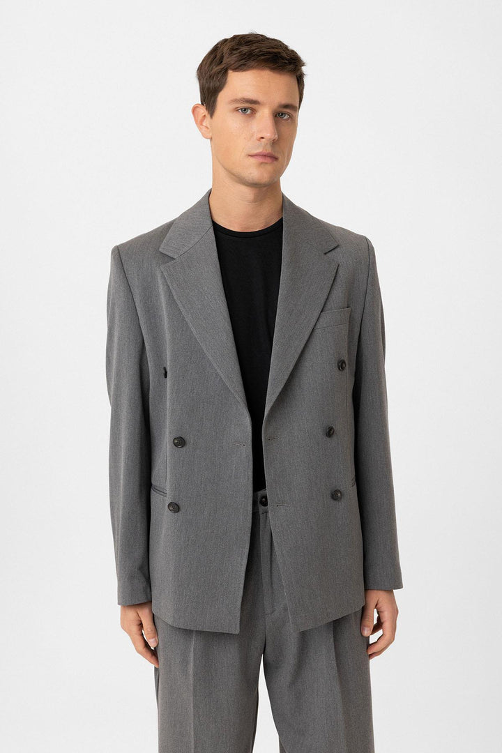 ANT Antioch Gray Relax Fit Men's Blazer Jacket - Lodi