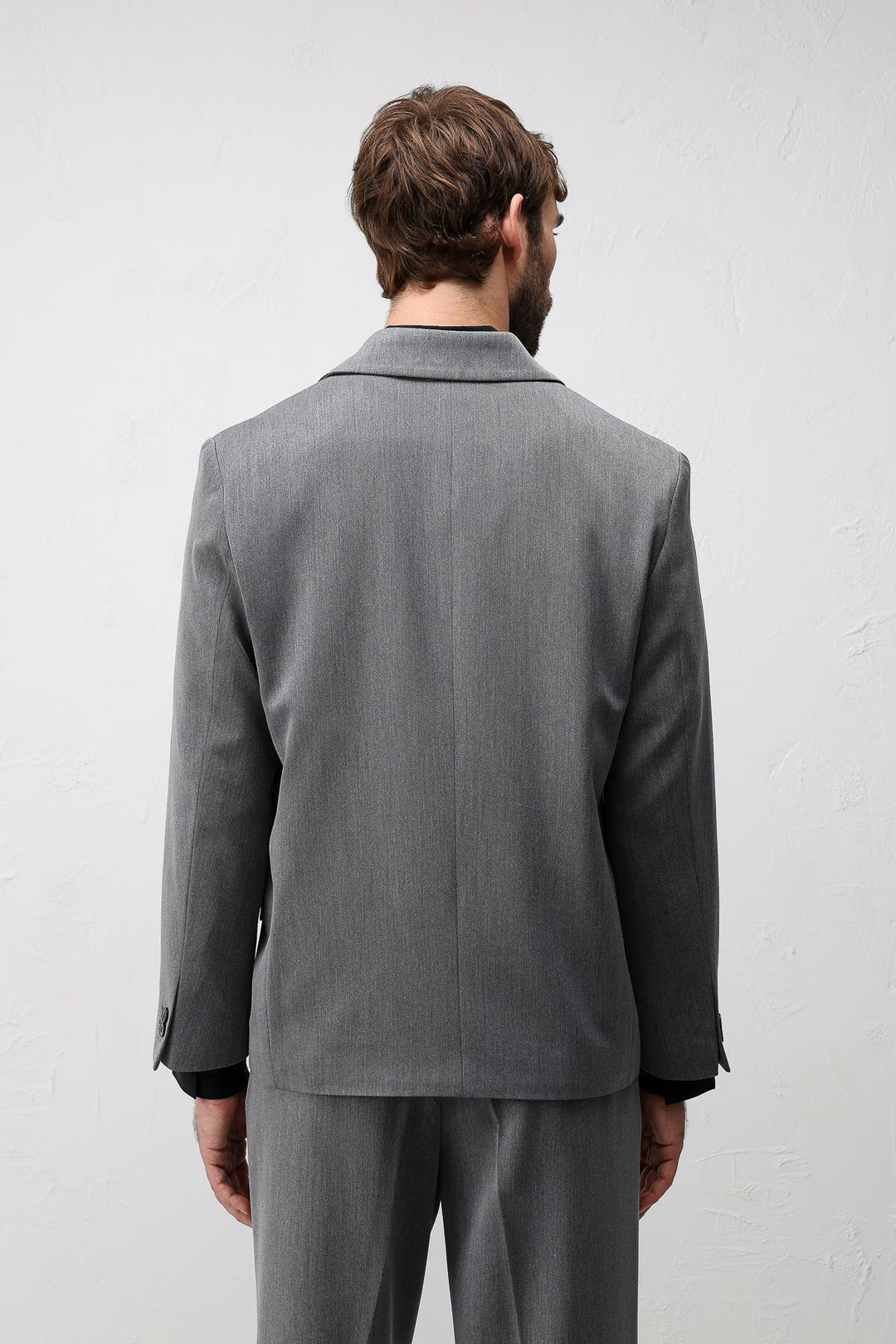 ANT Antioch Gri Relax Fit Kruvaze Erkek Blazer Ceket - New Rochelle