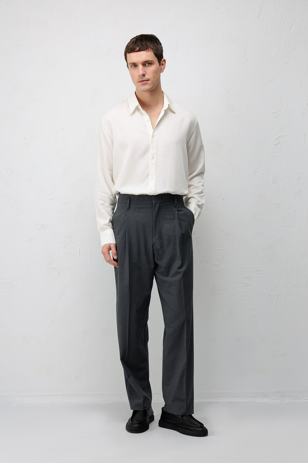 ANT Antioch Gri Relaxed Fit Pileli Erkek Pantolon - Torre Annunziata