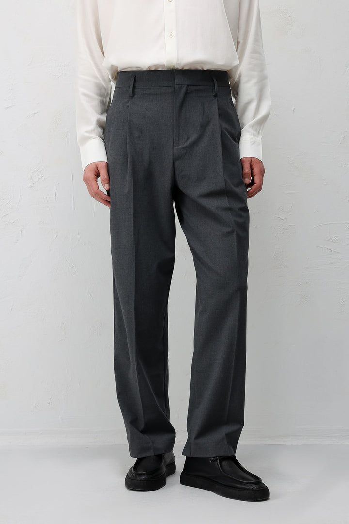 ANT Antioch Gri Relaxed Fit Pileli Erkek Pantolon - Torre Annunziata