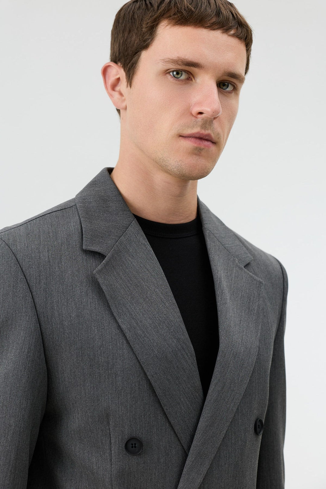 ANT Antioch Gri Relaxed Kruvaze Erkek Blazer Ceket - Kendall