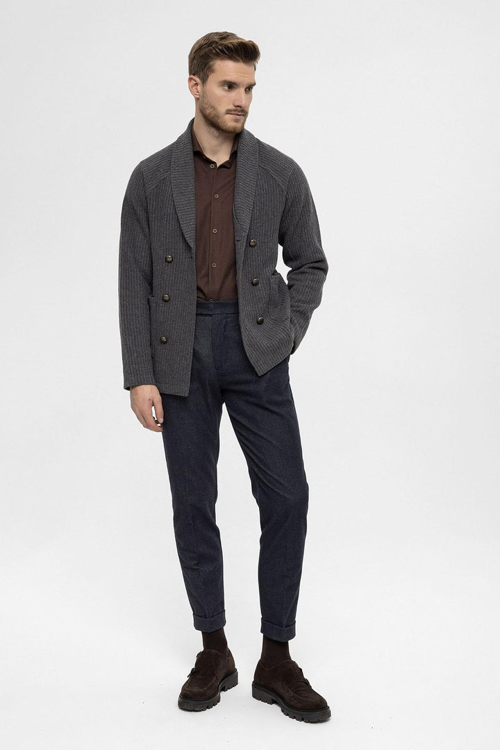 ANT Shawl Collar Double Breasted Closure Men's Cardigan - Lower Hutt