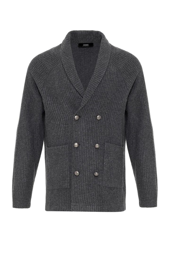 ANT Antioch Gray Shawl Collar Wrap Closure Men's Cardigan - Margate
