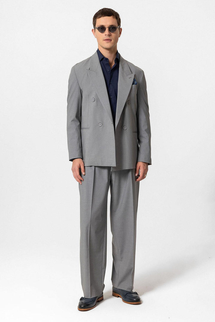 ANT Single Button Double-breasted Men's Blazer Jacket - Mettmann