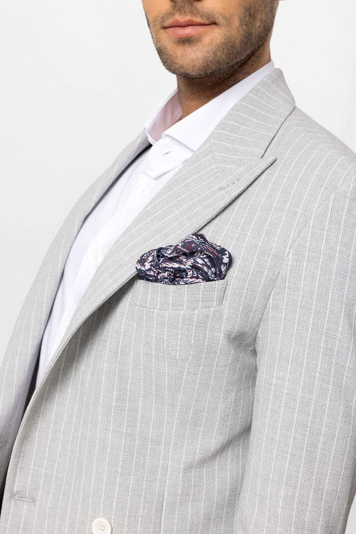 ANT Antioch Gray Single Button Double Breasted Striped Men's Blazer Jacket - Maricopa