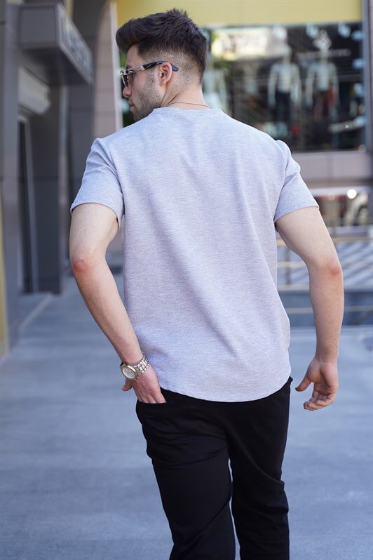 MDX Gray Waffle Fabric Basic T-shirt 5883 - Villahermosa