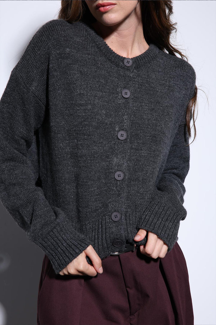 ANT Antioch Gray Slit Knit Sweater for Women - Fafe