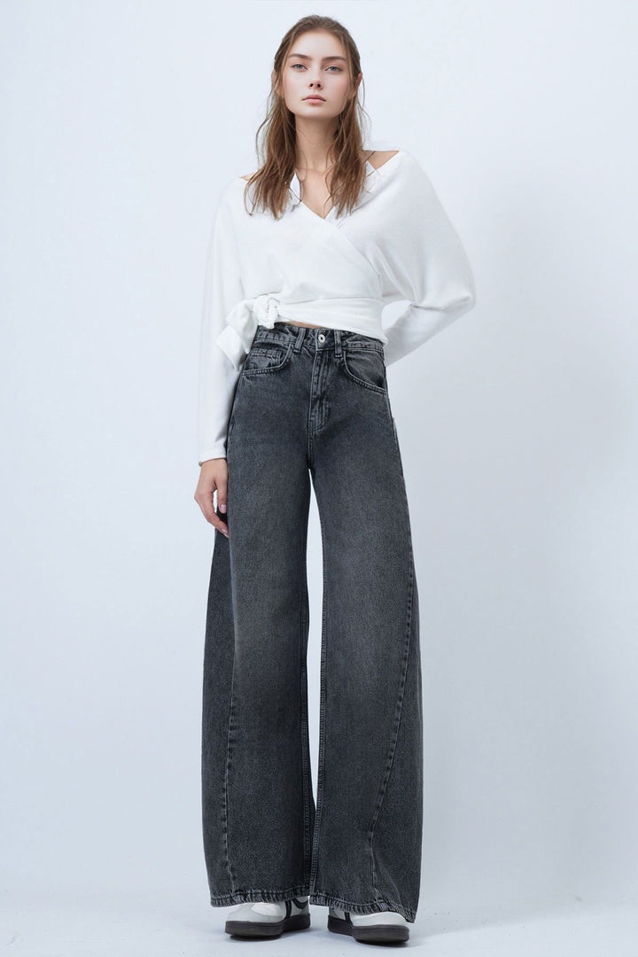 Gray High Waisted 5 Pocket Baggy Jean BCHNW-251207 - Gateshead
