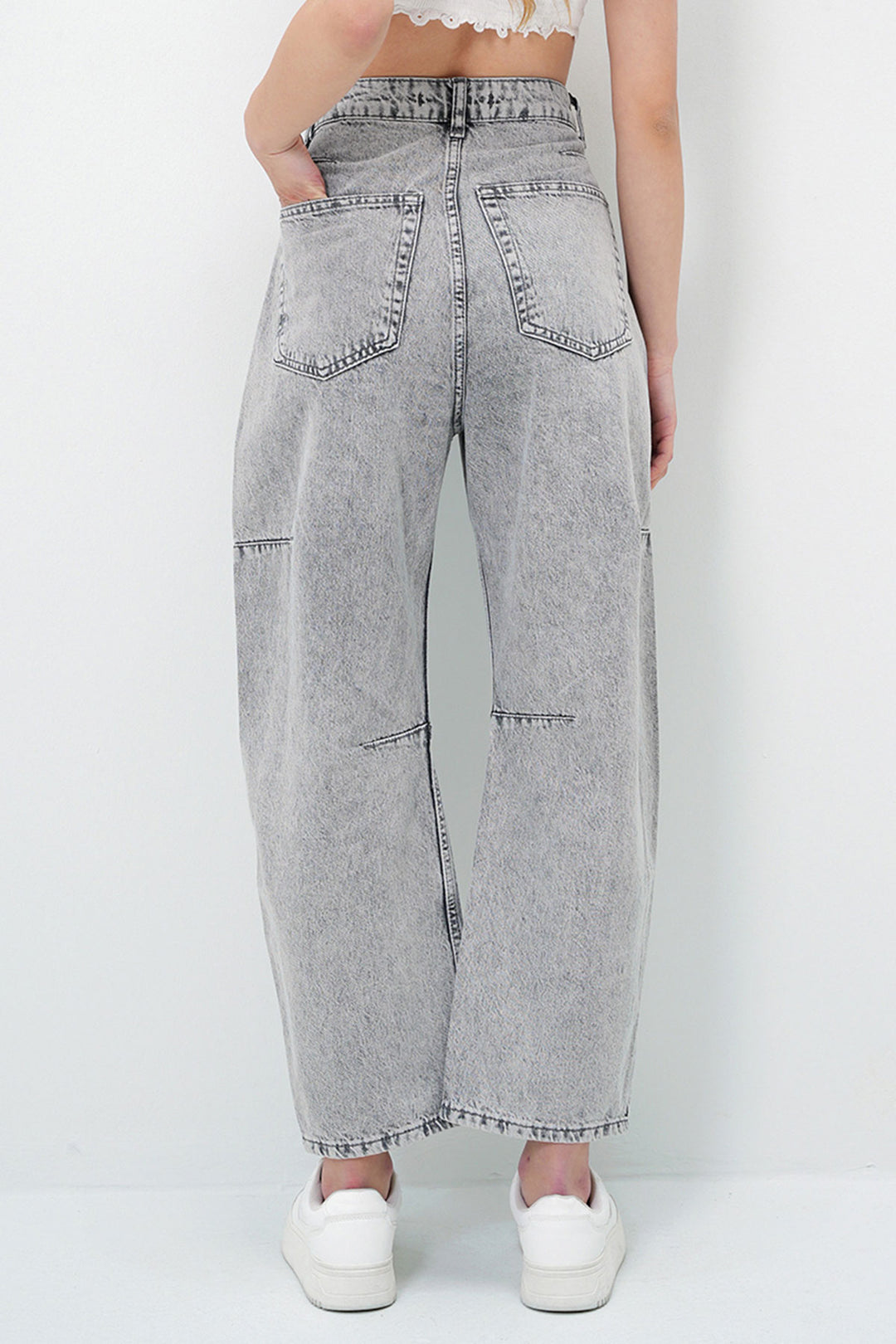 Gray High Waist Baggy Balloon Jean BCHNW-251172 - La Roche-sur-Yon