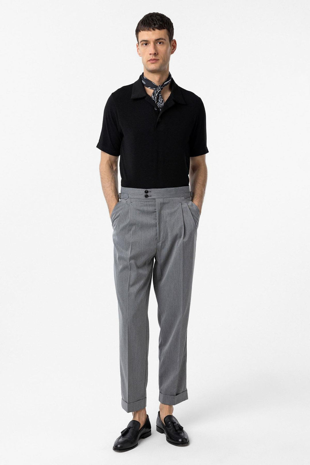 ANT Antioch Gray High Waist Italian Cut Flared Men's Pants - Laredo