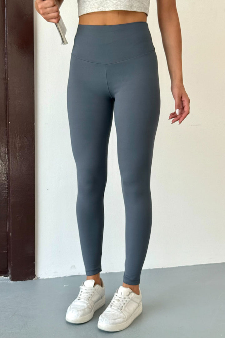 Gray High Waist Light Touch Soft Textured Leggings BCCM-253003 - Zákynthos