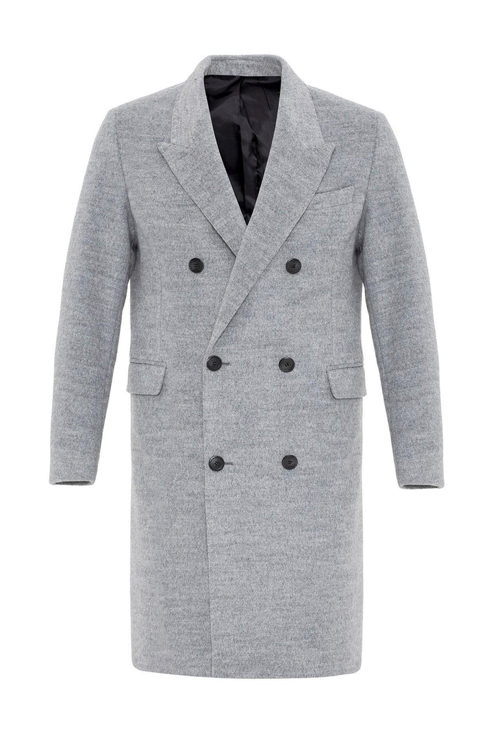 ANT Antioch Gray Wool Blend Double-Breasted Men's Coat - Euless