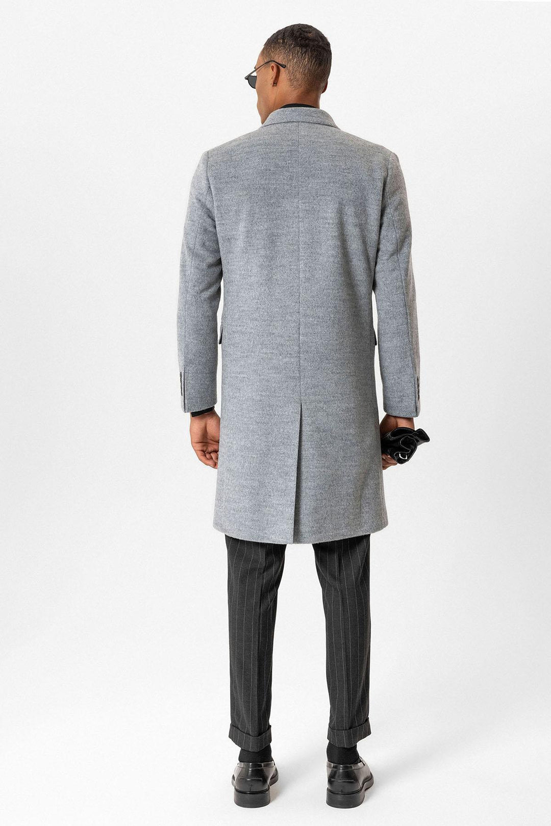 ANT Antioch Gray Wool Blend Double-Breasted Men's Coat - Euless