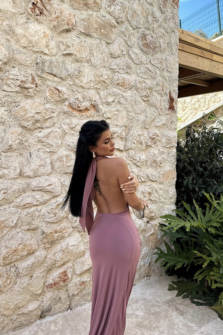 EYY Women ROSE DRY PAMELLA فستان طويل بدون ظهر - سكانديتشي