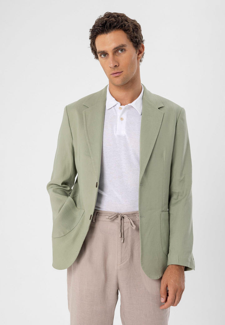 ANT Antioch Haki %100 Keten Erkek Blazer Ceket - Ann Arbor