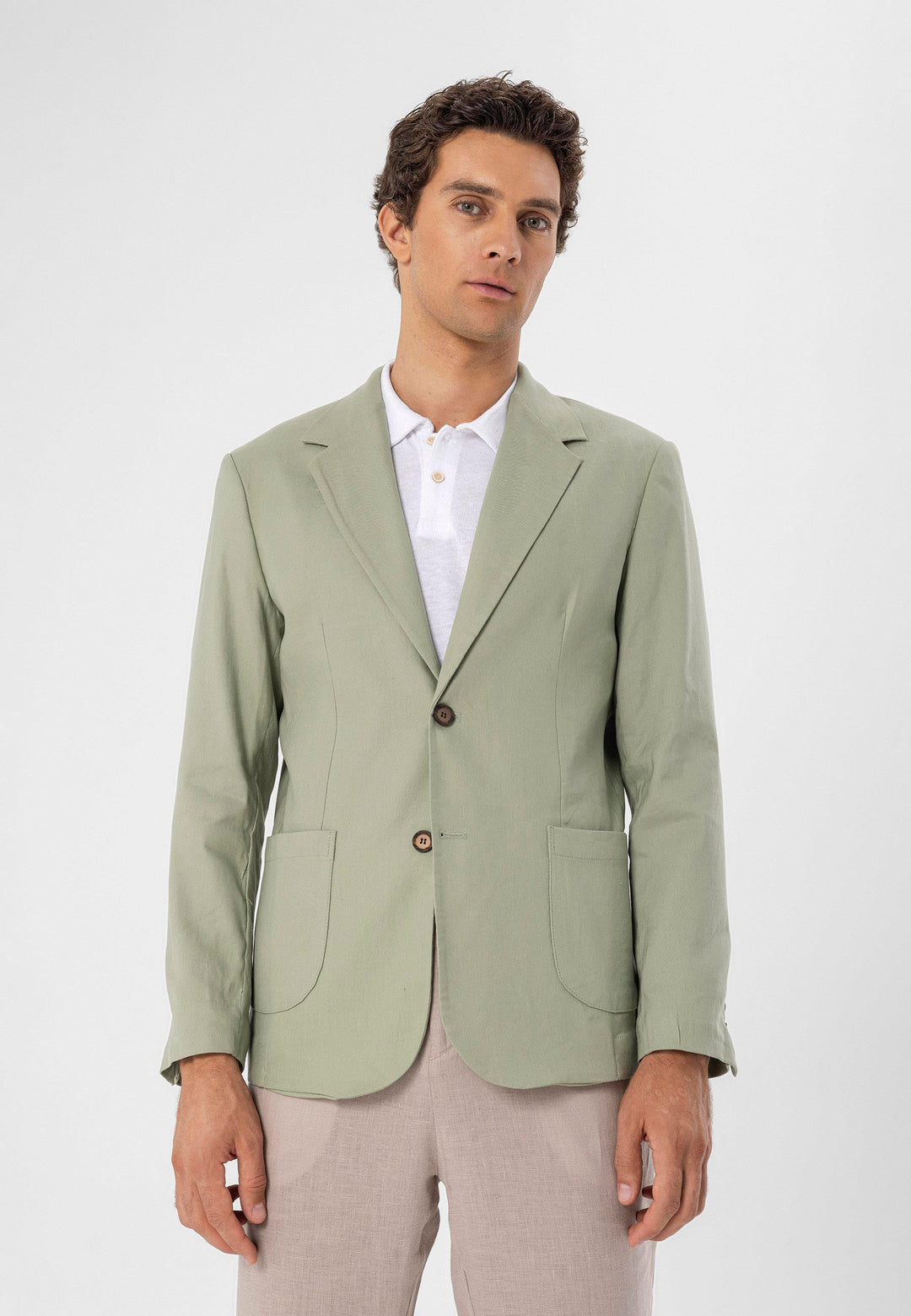 ANT Antioch Haki %100 Keten Erkek Blazer Ceket - Ann Arbor