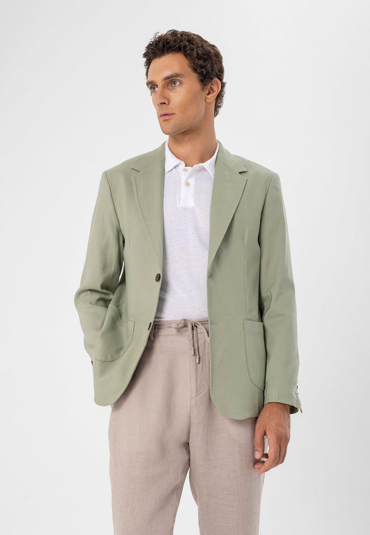 ANT Antioch Haki %100 Keten Erkek Blazer Ceket - Ann Arbor