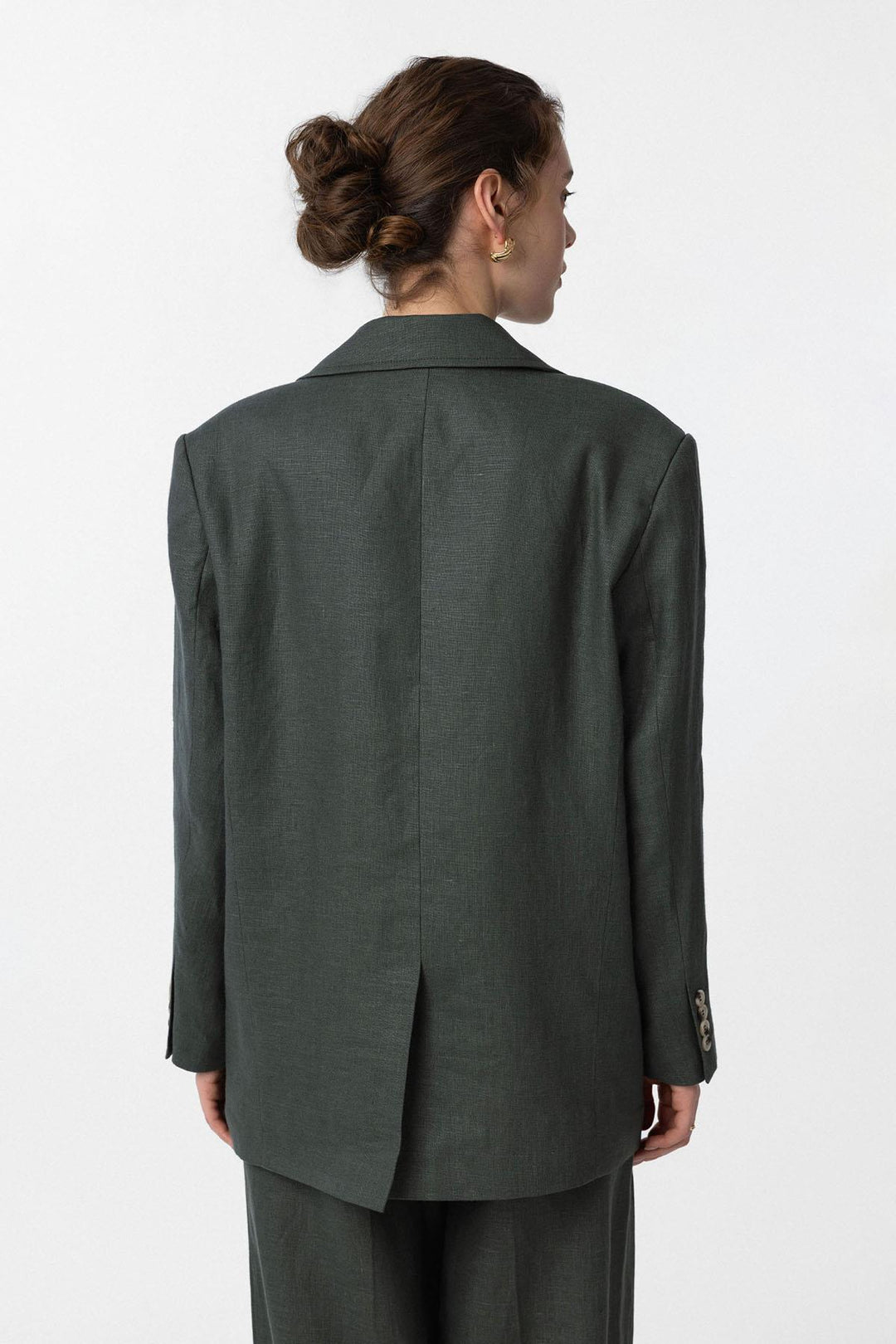ANT Antioch Haki 100% Keten Kadın Blazer Ceket - Tamworth