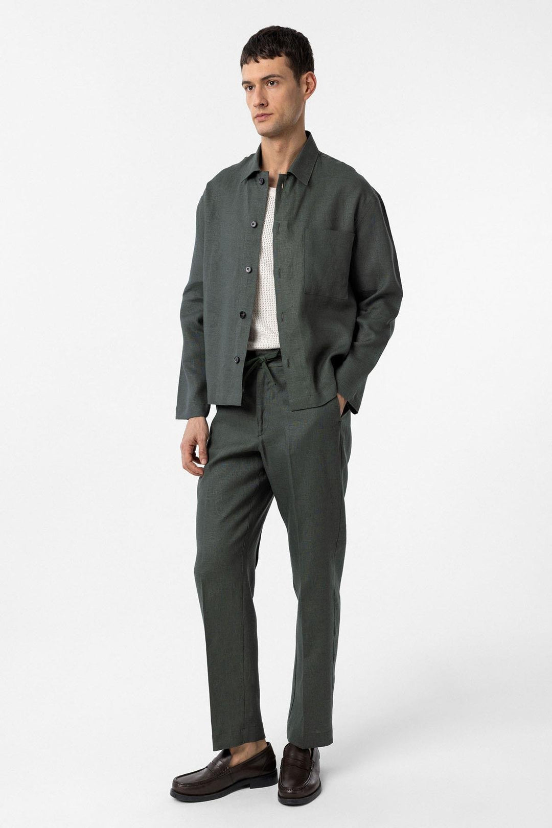 ANT Antioch Haki 100% Linen Relax Fit Men's Lightweight Jacket - Great Yarmouth
