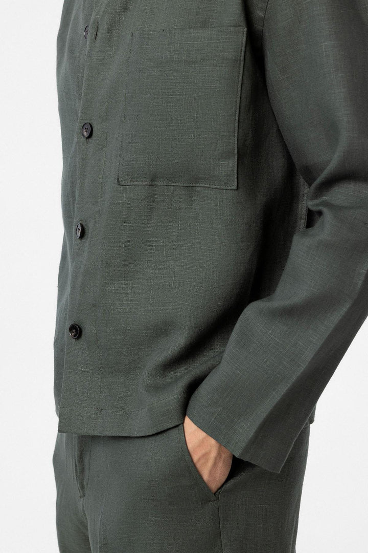ANT Antioch Haki 100% Linen Relax Fit Men's Lightweight Jacket - Great Yarmouth