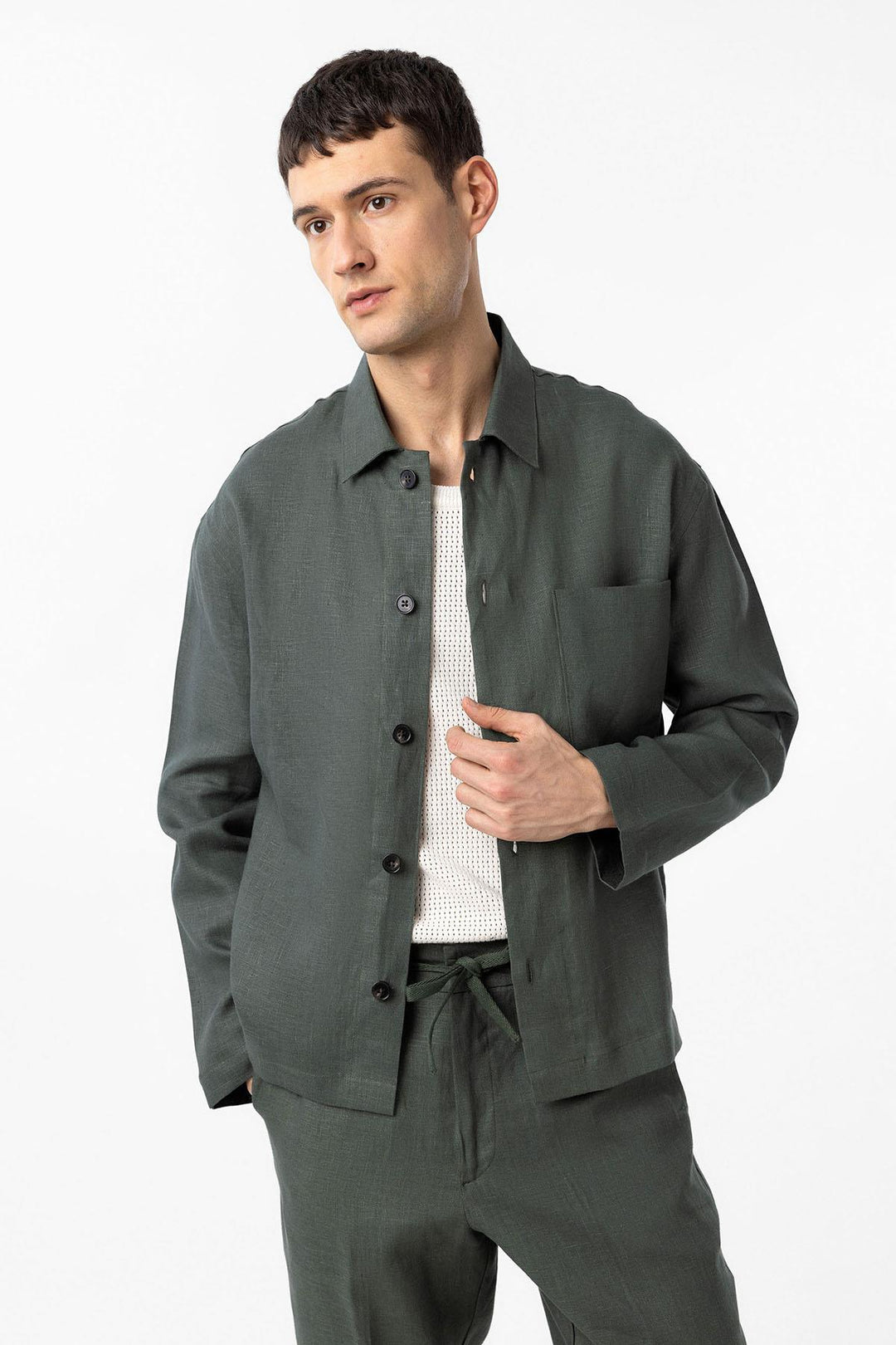 ANT Antioch Haki 100% Linen Relax Fit Men's Lightweight Jacket - Great Yarmouth