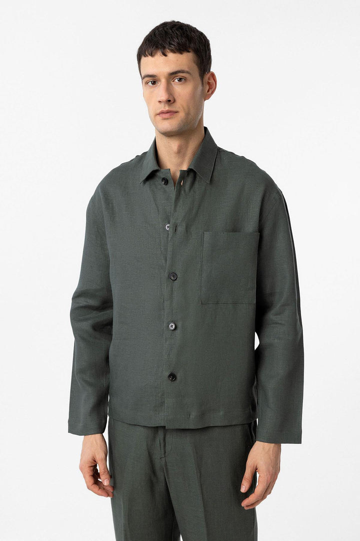ANT Antioch Haki 100% Linen Relax Fit Men's Lightweight Jacket - Great Yarmouth