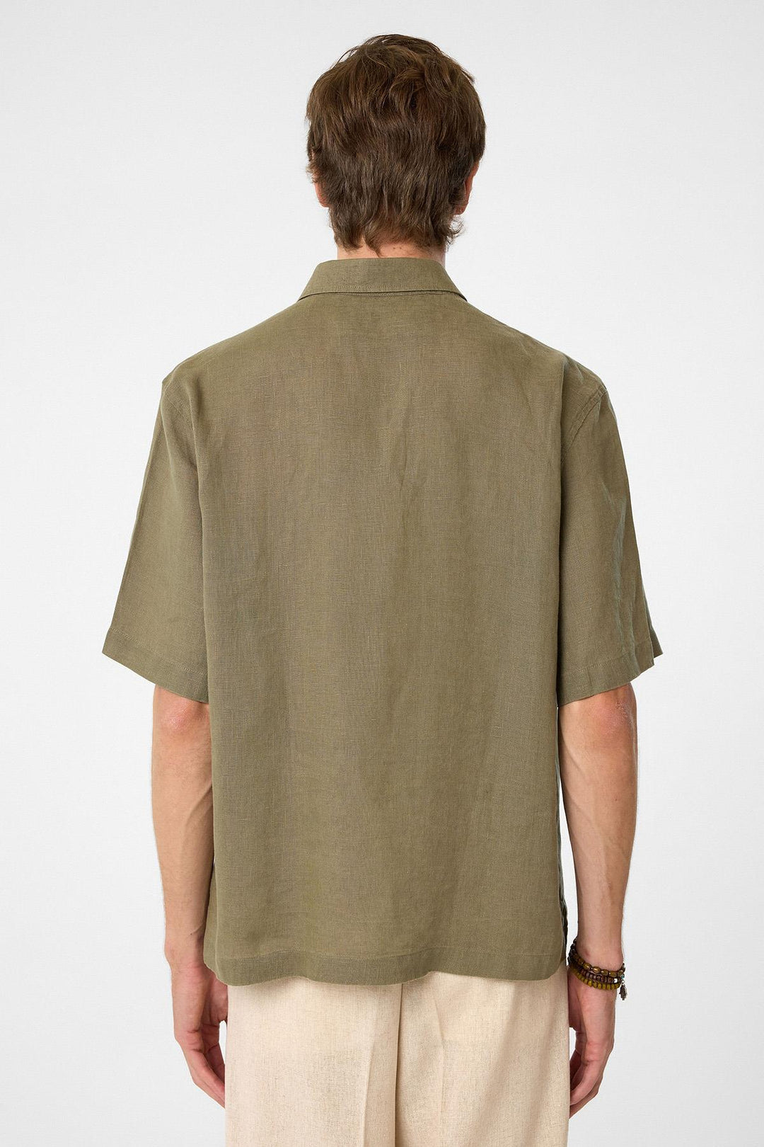 ANT Antioch Haki 100% Linen Relaxed Fit Men's Shirt - Boston