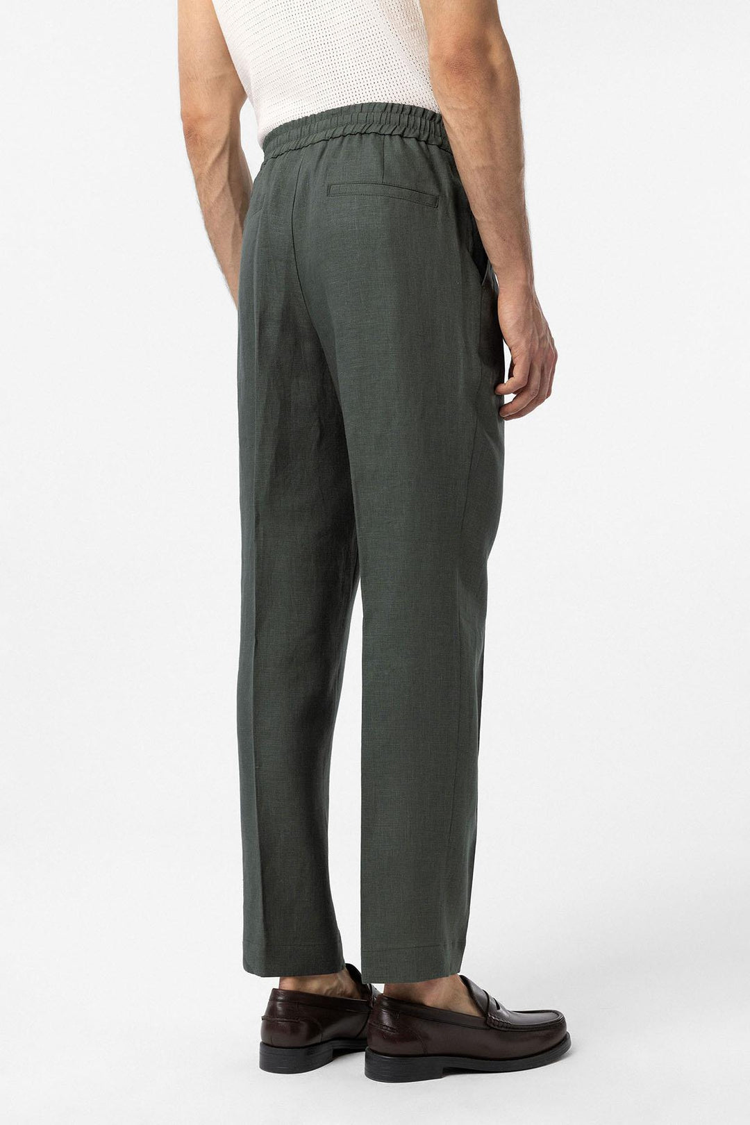 ANT Antioch Haki 100% Linen High Waist Men's Pants - Nantes