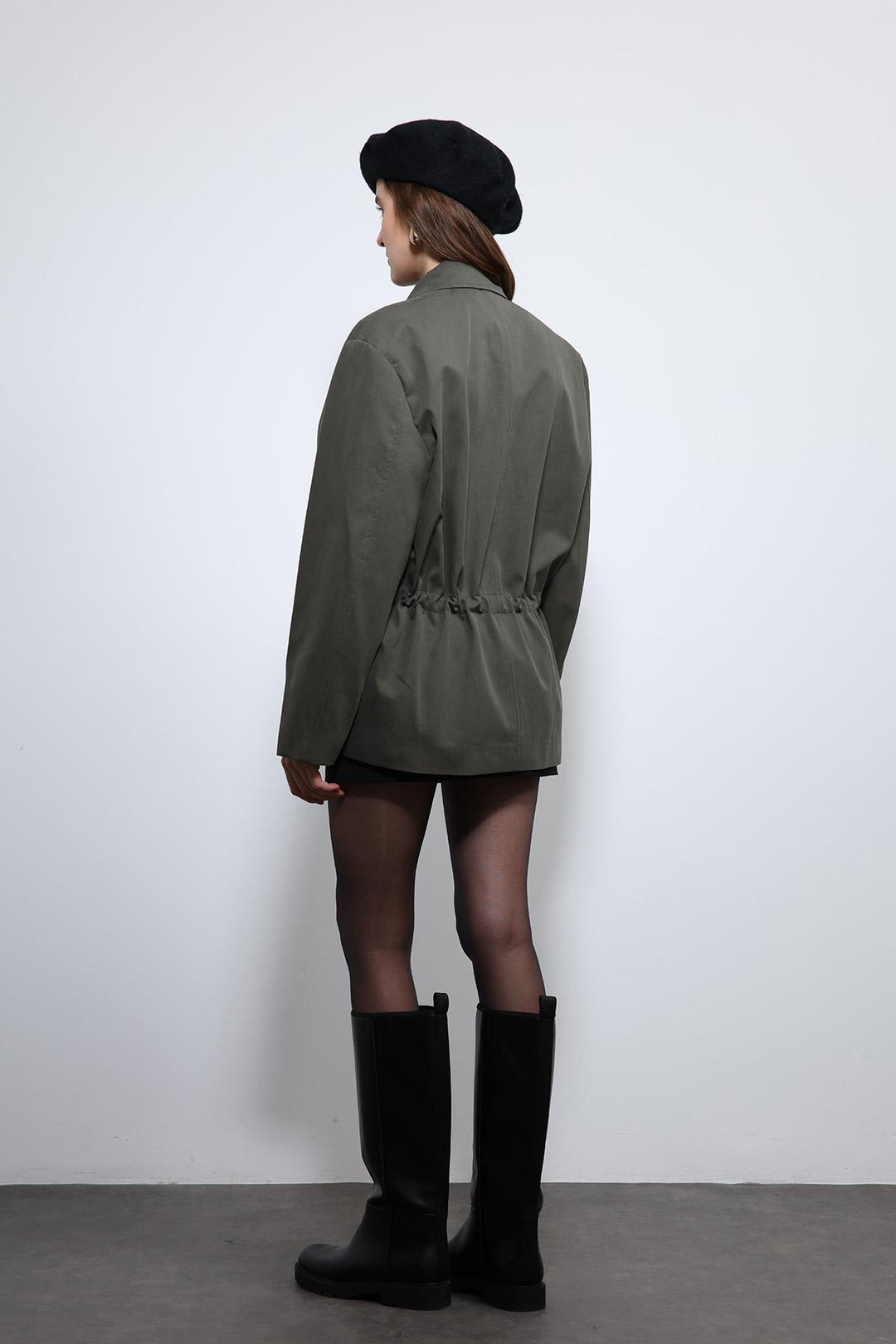 ANT Antioch Haki Ayarlanabilir Bele Sahip Kısa Trençkot - Grants Pass