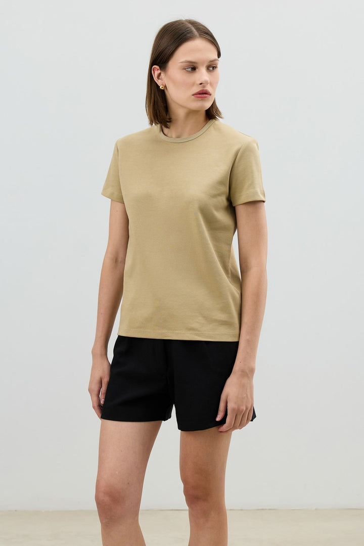 ANT Antioch Haki Basic Kadın T-Shirt - Elk Grove