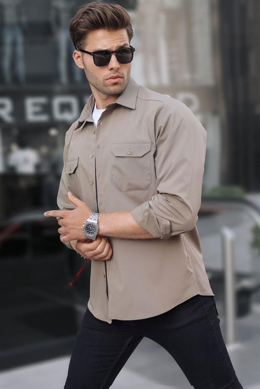 MDX Haki Basic Regular Fit Men's Shirt 6716 - Pervomaisk