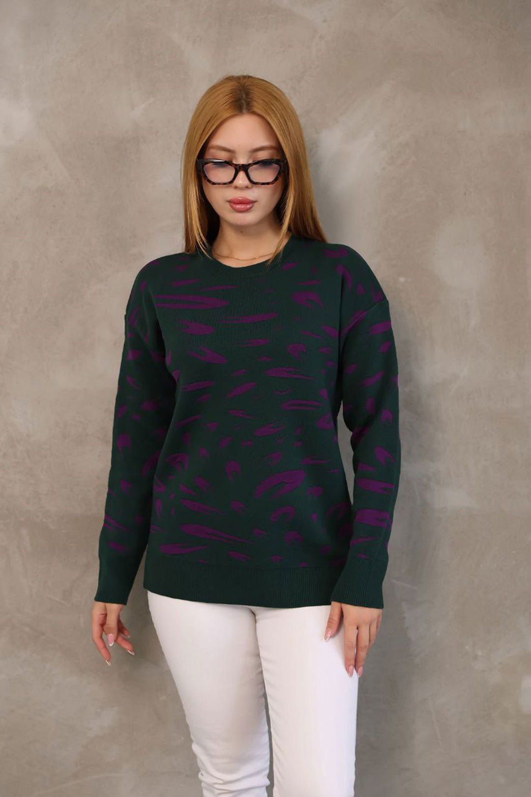 Haki Bicycle Collar Patterned Sweater BCES-252032 - Ciudad Constitución