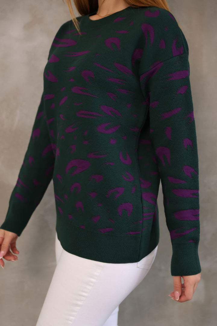 Haki Bicycle Collar Patterned Sweater BCES-252032 - Ciudad Constitución