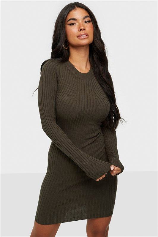 MDX Haki Bodycon Ribbed Mini Dress MG1710 - Florissant