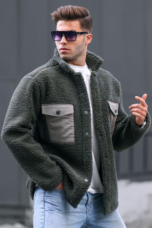MDX Haki Cell Detailed Plush Jacket 6720 - Hawthorne