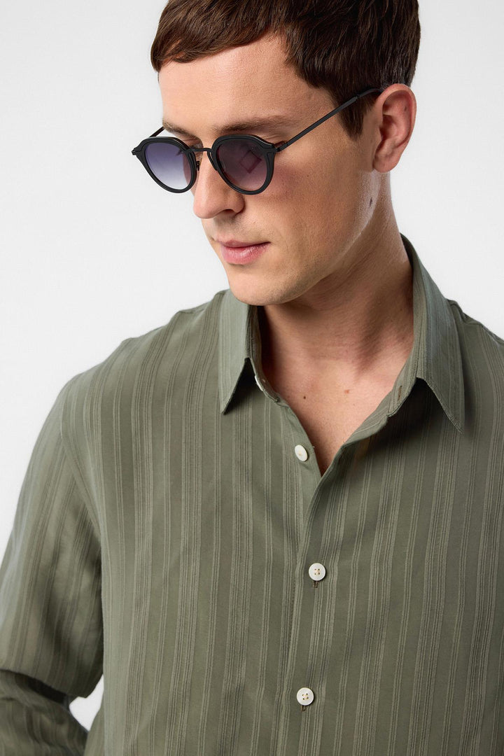 ANT Antioch Striped and Textured Men's Shirt - Farmington Hills