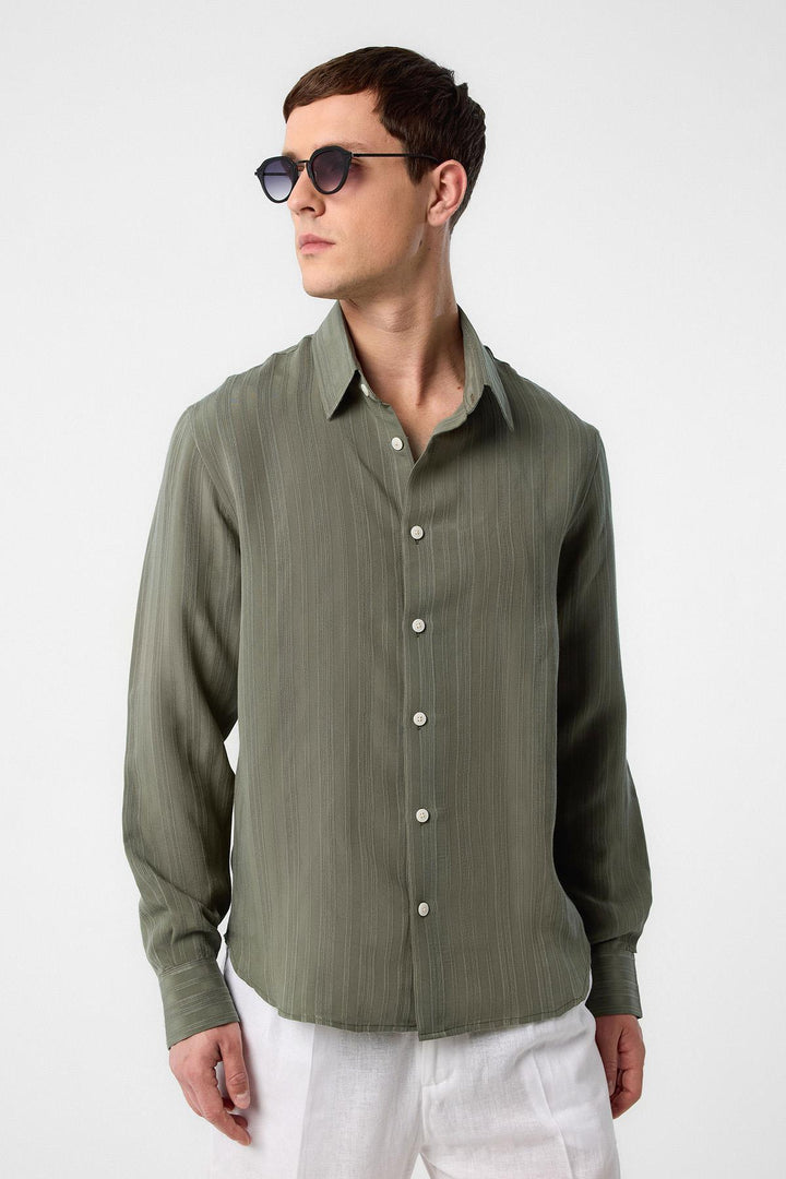 ANT Antioch Striped and Textured Men's Shirt - Farmington Hills
