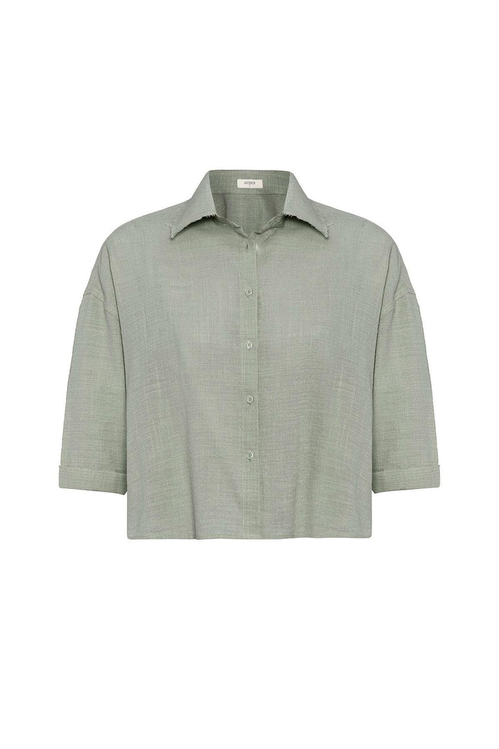 ANT Antioch Haki Crop Textured Women's Shirt - Caserta