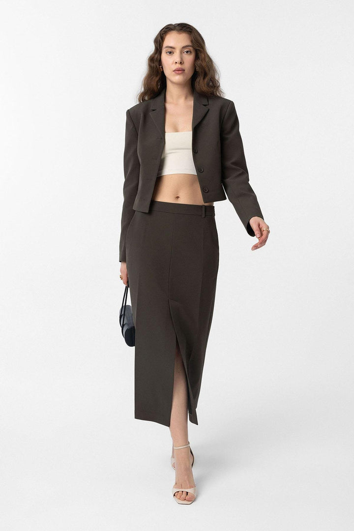 ANT Antioch Haki Crop Kadın Blazer Ceket - Penn Hills
