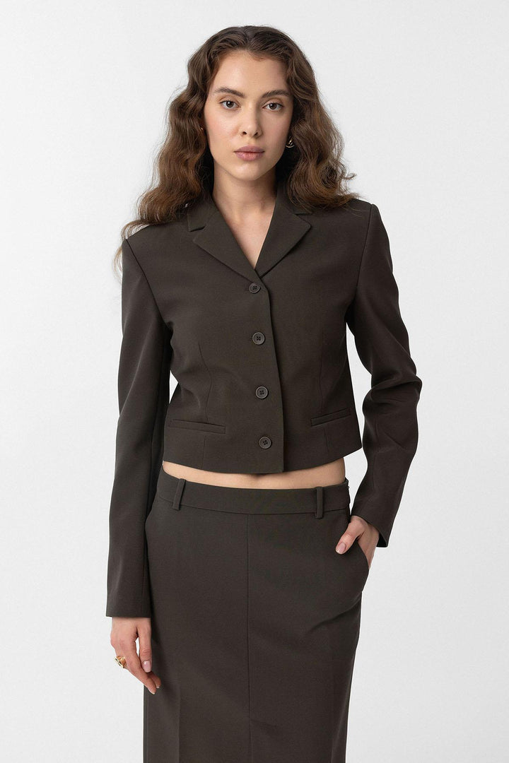 ANT Antioch Haki Crop Kadın Blazer Ceket - Penn Hills