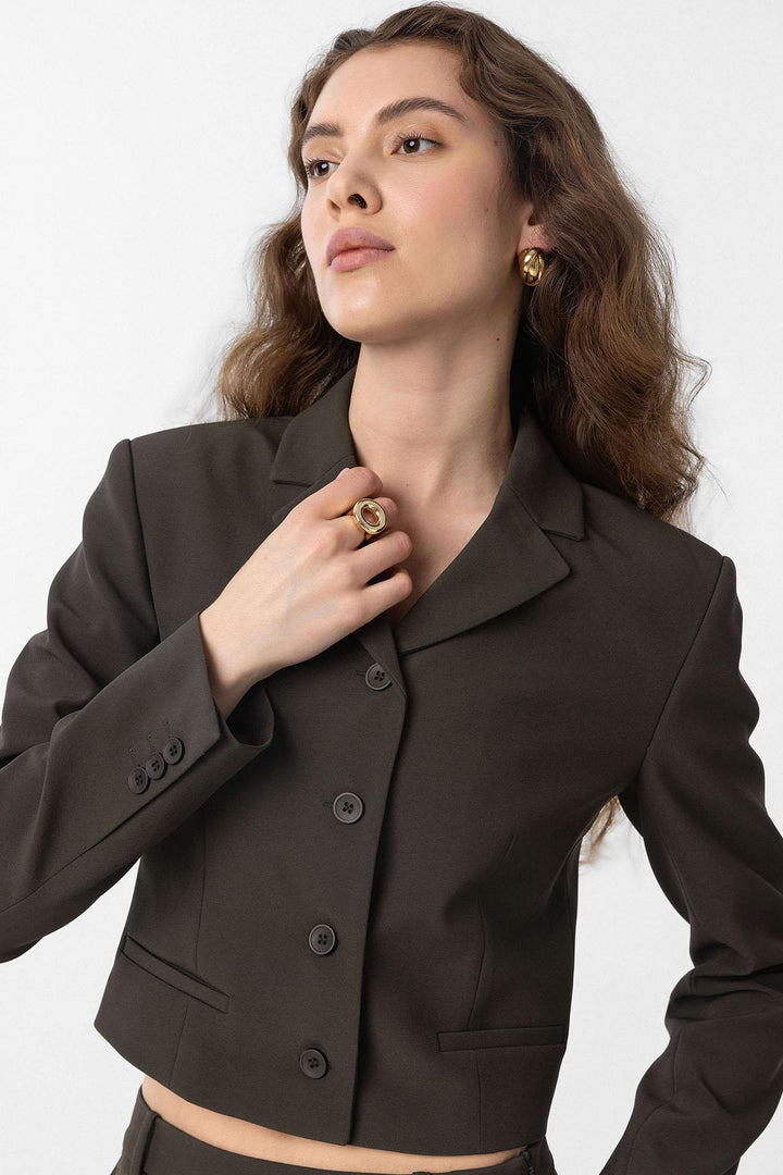 ANT Antioch Haki Crop Kadın Blazer Ceket - Ormond Beach