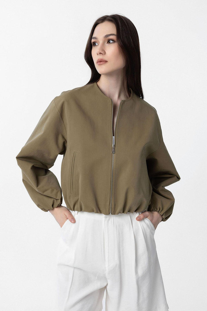 ANT Antioch Haki Crop Women's Bomber Jacket - Dunwoody