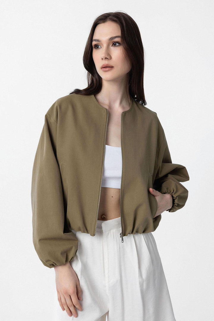 ANT Antioch Haki Crop Women's Bomber Jacket - Dunwoody